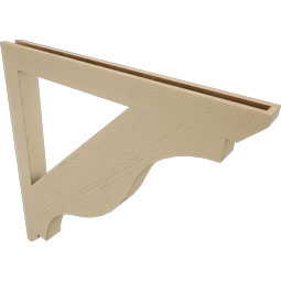 Ekena Millwork - BKTUR035X40X40FST06RCPR - Timberthane Faux Wood Funston Style Bracket, Slat Ends, 3 1/2"W x 40"D x 40"H, Primed Tan