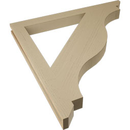 Ekena Millwork - BKTUR035X40X40FST06RCPR - Timberthane Faux Wood Funston Style Bracket, Slat Ends, 3 1/2"W x 40"D x 40"H, Primed Tan
