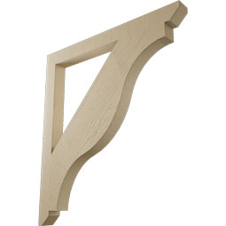 Ekena Millwork - BKTUR035X40X44FST06RCPR - Timberthane Faux Wood Funston Style Bracket, Slat Ends, 3 1/2"W x 40"D x 44"H, Primed Tan