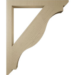 Ekena Millwork - BKTUR035X40X48FST06RCPR - Timberthane Faux Wood Funston Style Bracket, Slat Ends, 3 1/2"W x 40"D x 48"H, Primed Tan