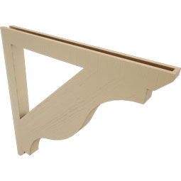 Ekena Millwork - BKTUR035X42X42FST06RCPR - Timberthane Faux Wood Funston Style Bracket, Slat Ends, 3 1/2"W x 42"D x 42"H, Primed Tan