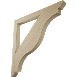 Ekena Millwork - BKTUR035X42X42FST06RCPR - Timberthane Faux Wood Funston Style Bracket, Slat Ends, 3 1/2"W x 42"D x 42"H, Primed Tan