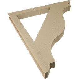 Ekena Millwork - BKTUR035X42X48FST06RCPR - Timberthane Faux Wood Funston Style Bracket, Slat Ends, 3 1/2"W x 42"D x 48"H, Primed Tan