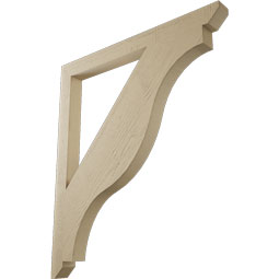 Ekena Millwork - BKTUR035X42X48FST06RCPR - Timberthane Faux Wood Funston Style Bracket, Slat Ends, 3 1/2"W x 42"D x 48"H, Primed Tan