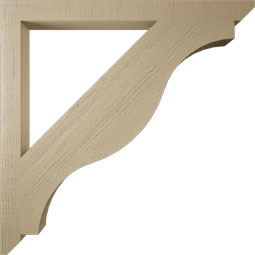 Ekena Millwork - BKTUR035X44X44FST06RCPR - Timberthane Faux Wood Funston Style Bracket, Slat Ends, 3 1/2"W x 44"D x 44"H, Primed Tan