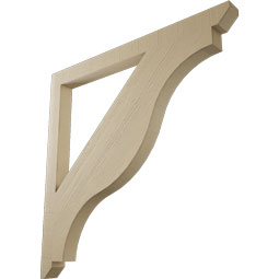 Ekena Millwork - BKTUR035X46X46FST06RCPR - Timberthane Faux Wood Funston Style Bracket, Slat Ends, 3 1/2"W x 46"D x 46"H, Primed Tan