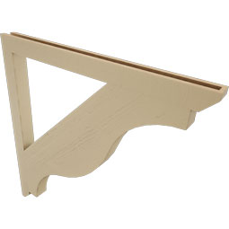 Ekena Millwork - BKTUR035X48X48FST06RCPR - Timberthane Faux Wood Funston Style Bracket, Slat Ends, 3 1/2"W x 48"D x 48"H, Primed Tan
