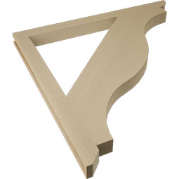 Ekena Millwork - BKTUR035X48X48FST06RCPR - Timberthane Faux Wood Funston Style Bracket, Slat Ends, 3 1/2"W x 48"D x 48"H, Primed Tan