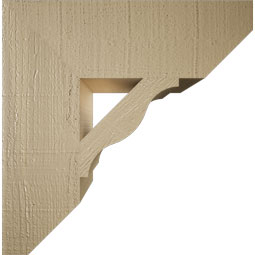Ekena Millwork - BKTUR055X18X18FST06RCPR - Timberthane Faux Wood Funston Style Bracket, Slat Ends, 5 1/2"W x 18"D x 18"H, Primed Tan