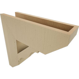 Ekena Millwork - BKTUR055X18X18FST06RCPR - Timberthane Faux Wood Funston Style Bracket, Slat Ends, 5 1/2"W x 18"D x 18"H, Primed Tan