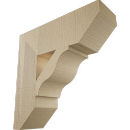 Ekena Millwork - BKTUR055X18X18FST06RCPR - Timberthane Faux Wood Funston Style Bracket, Slat Ends, 5 1/2"W x 18"D x 18"H, Primed Tan