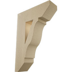 Ekena Millwork - BKTUR055X18X26FST06RCPR - Timberthane Faux Wood Funston Style Bracket, Slat Ends, 5 1/2"W x 18"D x 26"H, Primed Tan