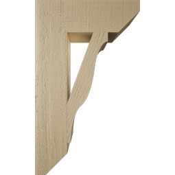 Ekena Millwork - BKTUR055X18X30FST06RCPR - Timberthane Faux Wood Funston Style Bracket, Slat Ends, 5 1/2"W x 18"D x 30"H, Primed Tan