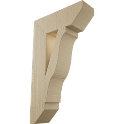 Ekena Millwork - BKTUR055X18X30FST06RCPR - Timberthane Faux Wood Funston Style Bracket, Slat Ends, 5 1/2"W x 18"D x 30"H, Primed Tan
