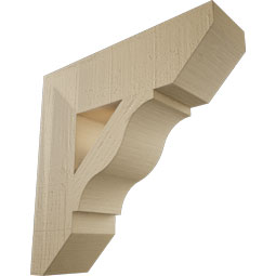 Ekena Millwork - BKTUR055X20X20FST06RCPR - Timberthane Faux Wood Funston Style Bracket, Slat Ends, 5 1/2"W x 20"D x 20"H, Primed Tan