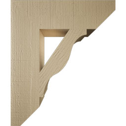 Ekena Millwork - BKTUR055X20X24FST06RCPR - Timberthane Faux Wood Funston Style Bracket, Slat Ends, 5 1/2"W x 20"D x 24"H, Primed Tan