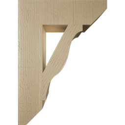Ekena Millwork - BKTUR055X20X28FST06RCPR - Timberthane Faux Wood Funston Style Bracket, Slat Ends, 5 1/2"W x 20"D x 28"H, Primed Tan