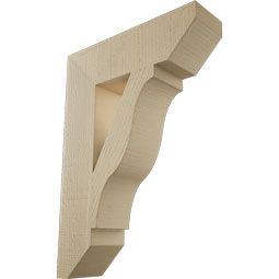 Ekena Millwork - BKTUR055X20X28FST06RCPR - Timberthane Faux Wood Funston Style Bracket, Slat Ends, 5 1/2"W x 20"D x 28"H, Primed Tan