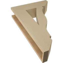 Ekena Millwork - BKTUR055X20X32FST06RCPR - Timberthane Faux Wood Funston Style Bracket, Slat Ends, 5 1/2"W x 20"D x 32"H, Primed Tan