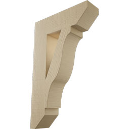 Ekena Millwork - BKTUR055X20X32FST06RCPR - Timberthane Faux Wood Funston Style Bracket, Slat Ends, 5 1/2"W x 20"D x 32"H, Primed Tan