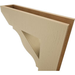 Ekena Millwork - BKTUR055X22X22FST06RCPR - Timberthane Faux Wood Funston Style Bracket, Slat Ends, 5 1/2"W x 22"D x 22"H, Primed Tan