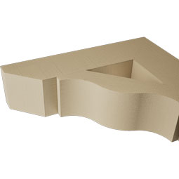 Ekena Millwork - BKTUR055X22X22FST06RCPR - Timberthane Faux Wood Funston Style Bracket, Slat Ends, 5 1/2"W x 22"D x 22"H, Primed Tan