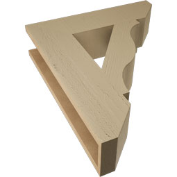 Ekena Millwork - BKTUR055X22X26FST06RCPR - Timberthane Faux Wood Funston Style Bracket, Slat Ends, 5 1/2"W x 22"D x 26"H, Primed Tan