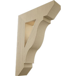 Ekena Millwork - BKTUR055X22X30FST06RCPR - Timberthane Faux Wood Funston Style Bracket, Slat Ends, 5 1/2"W x 22"D x 30"H, Primed Tan