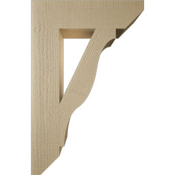 Ekena Millwork - BKTUR055X22X34FST06RCPR - Timberthane Faux Wood Funston Style Bracket, Slat Ends, 5 1/2"W x 22"D x 34"H, Primed Tan