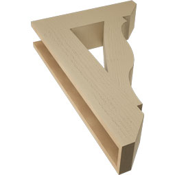 Ekena Millwork - BKTUR055X22X34FST06RCPR - Timberthane Faux Wood Funston Style Bracket, Slat Ends, 5 1/2"W x 22"D x 34"H, Primed Tan