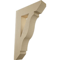 Ekena Millwork - BKTUR055X22X34FST06RCPR - Timberthane Faux Wood Funston Style Bracket, Slat Ends, 5 1/2"W x 22"D x 34"H, Primed Tan