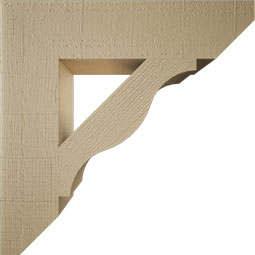 Ekena Millwork - BKTUR055X24X24FST06RCPR - Timberthane Faux Wood Funston Style Bracket, Slat Ends, 5 1/2"W x 24"D x 24"H, Primed Tan