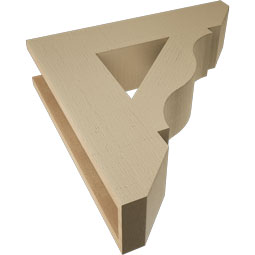 Ekena Millwork - BKTUR055X24X24FST06RCPR - Timberthane Faux Wood Funston Style Bracket, Slat Ends, 5 1/2"W x 24"D x 24"H, Primed Tan