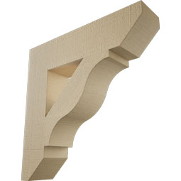 Ekena Millwork - BKTUR055X24X24FST06RCPR - Timberthane Faux Wood Funston Style Bracket, Slat Ends, 5 1/2"W x 24"D x 24"H, Primed Tan