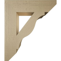Ekena Millwork - BKTUR055X24X28FST06RCPR - Timberthane Faux Wood Funston Style Bracket, Slat Ends, 5 1/2"W x 24"D x 28"H, Primed Tan
