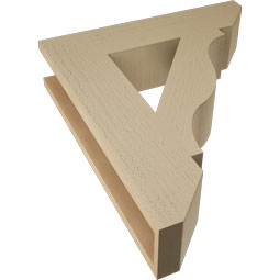 Ekena Millwork - BKTUR055X24X28FST06RCPR - Timberthane Faux Wood Funston Style Bracket, Slat Ends, 5 1/2"W x 24"D x 28"H, Primed Tan
