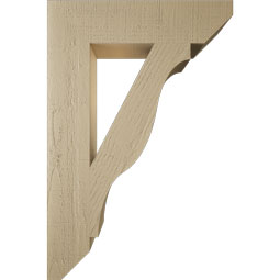 Ekena Millwork - BKTUR055X24X36FST06RCPR - Timberthane Faux Wood Funston Style Bracket, Slat Ends, 5 1/2"W x 24"D x 36"H, Primed Tan