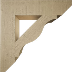 Ekena Millwork - BKTUR055X26X26FST06RCPR - Timberthane Faux Wood Funston Style Bracket, Slat Ends, 5 1/2"W x 26"D x 26"H, Primed Tan