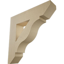 Ekena Millwork - BKTUR055X26X26FST06RCPR - Timberthane Faux Wood Funston Style Bracket, Slat Ends, 5 1/2"W x 26"D x 26"H, Primed Tan