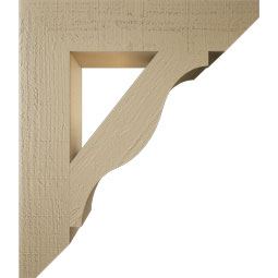 Ekena Millwork - BKTUR055X26X30FST06RCPR - Timberthane Faux Wood Funston Style Bracket, Slat Ends, 5 1/2"W x 26"D x 30"H, Primed Tan