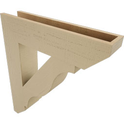 Ekena Millwork - BKTUR055X26X30FST06RCPR - Timberthane Faux Wood Funston Style Bracket, Slat Ends, 5 1/2"W x 26"D x 30"H, Primed Tan