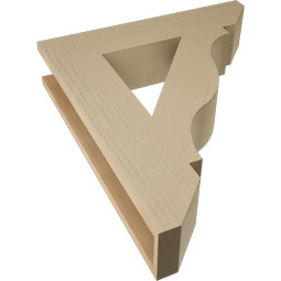 Ekena Millwork - BKTUR055X26X30FST06RCPR - Timberthane Faux Wood Funston Style Bracket, Slat Ends, 5 1/2"W x 26"D x 30"H, Primed Tan