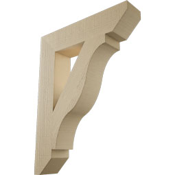 Ekena Millwork - BKTUR055X26X34FST06RCPR - Timberthane Faux Wood Funston Style Bracket, Slat Ends, 5 1/2"W x 26"D x 34"H, Primed Tan