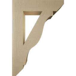 Ekena Millwork - BKTUR055X26X38FST06RCPR - Timberthane Faux Wood Funston Style Bracket, Slat Ends, 5 1/2"W x 26"D x 38"H, Primed Tan