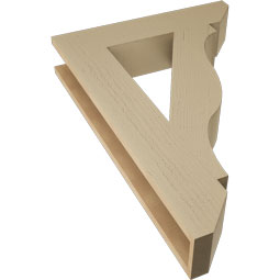 Ekena Millwork - BKTUR055X26X38FST06RCPR - Timberthane Faux Wood Funston Style Bracket, Slat Ends, 5 1/2"W x 26"D x 38"H, Primed Tan