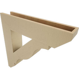 Ekena Millwork - BKTUR055X28X28FST06RCPR - Timberthane Faux Wood Funston Style Bracket, Slat Ends, 5 1/2"W x 28"D x 28"H, Primed Tan