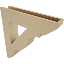 Ekena Millwork - BKTUR055X28X32FST06RCPR - Timberthane Faux Wood Funston Style Bracket, Slat Ends, 5 1/2"W x 28"D x 32"H, Primed Tan