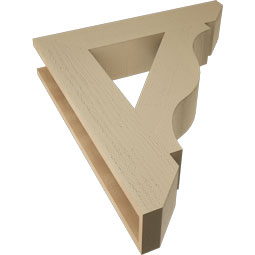 Ekena Millwork - BKTUR055X28X32FST06RCPR - Timberthane Faux Wood Funston Style Bracket, Slat Ends, 5 1/2"W x 28"D x 32"H, Primed Tan