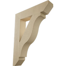 Ekena Millwork - BKTUR055X28X36FST06RCPR - Timberthane Faux Wood Funston Style Bracket, Slat Ends, 5 1/2"W x 28"D x 36"H, Primed Tan