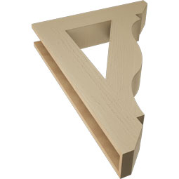 Ekena Millwork - BKTUR055X28X40FST06RCPR - Timberthane Faux Wood Funston Style Bracket, Slat Ends, 5 1/2"W x 28"D x 40"H, Primed Tan